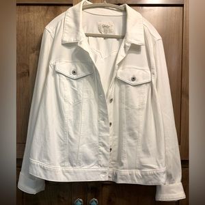 Jessica Simpson white denim jacket XXL never worn tags removed